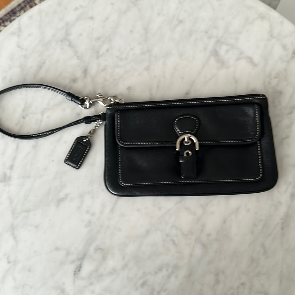 Coach black wristlet